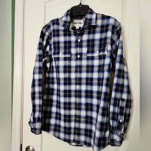 Goodthreads Men's Standard-Fit Long-Sleeve‎ Button Down Shirt Plaid Blue Small